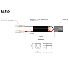 RIZOMA Wiring kit with resistance for indicator 2 U 100 OHM EE155