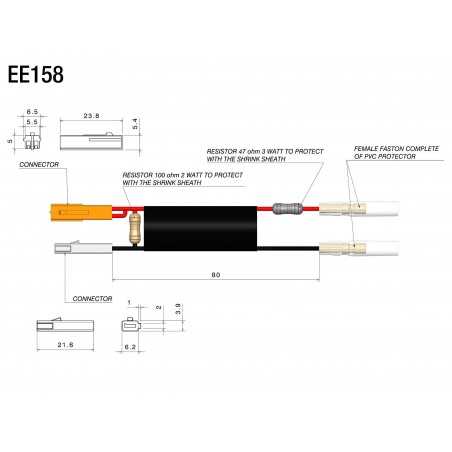RIZOMA Kit cableado con resistencia para retrovisor delantero VELOCE L SPORT EE158