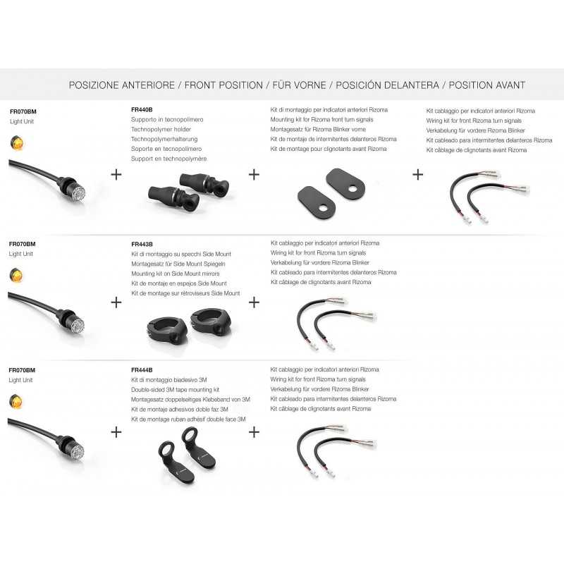 RIZOMA Pair of 2 aluminum turn signals for motorcycle UNIT FR070