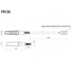 RIZOMA Intermitente secuencial de aluminio VISION (1U) FR130