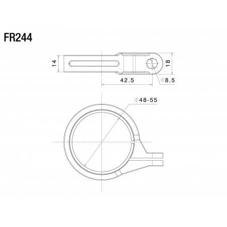 RIZOMA Front turn signal mounting kit 48-55 MM FR244