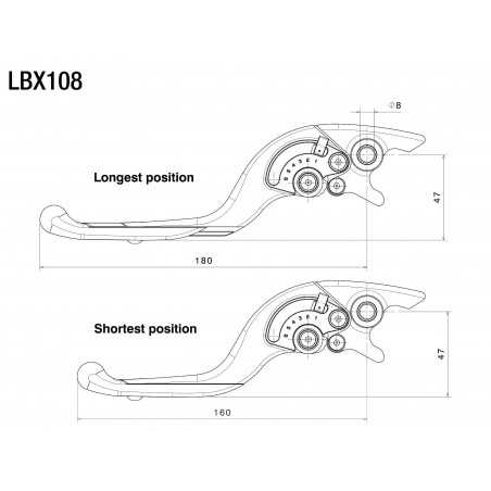 RIZOMA Adjustable brake lever PLUS LBX108