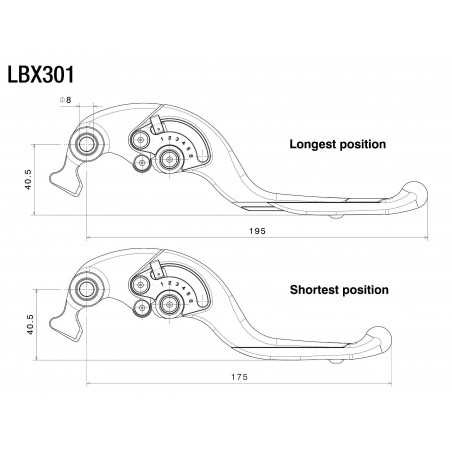 RIZOMA Adjustable brake lever PLUS LBX301