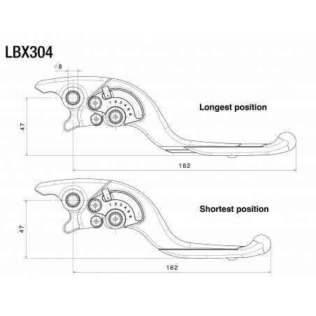 RIZOMA Maneta de freno ajustable PLUS LBX304