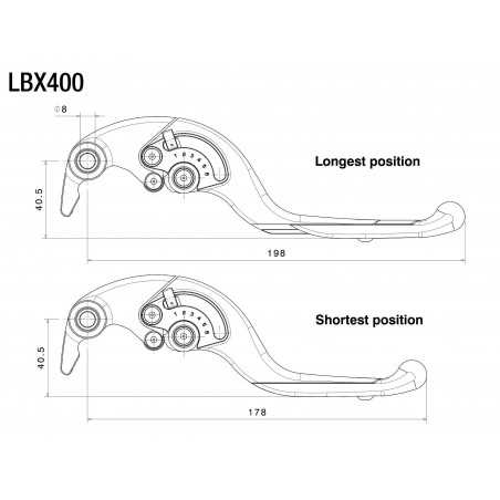 RIZOMA Maneta de freno ajustable PLUS LBX400
