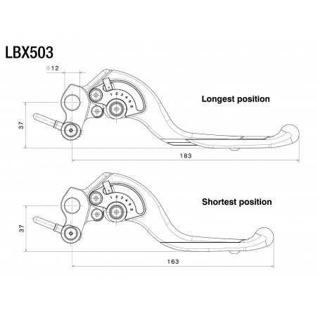 RIZOMA Manetas de freno ajustable PLUS LBX503