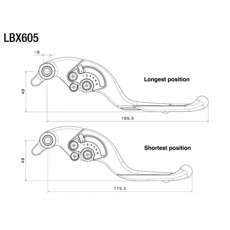 RIZOMA Adjustable brake lever PLUS LBX605
