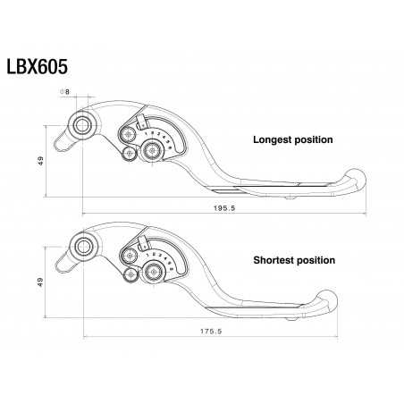 RIZOMA Adjustable brake lever PLUS LBX605