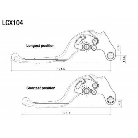 RIZOMA Maneta de embrague ajustable PLUS LCX104