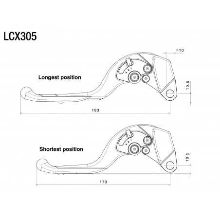 RIZOMA Maneta de embrague ajustable PLUS LCX305