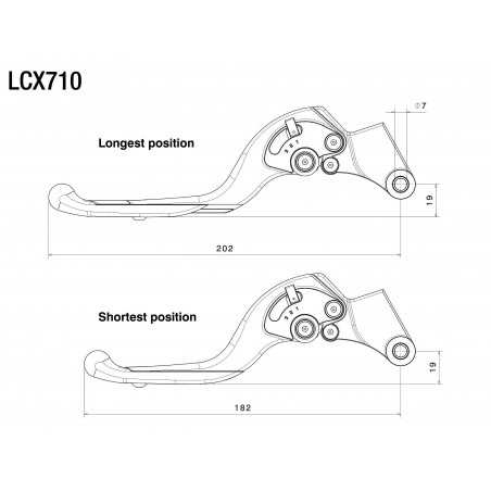 RIZOMA Maneta de embrague ajustable PLUS LCX710