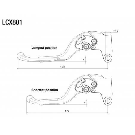 RIZOMA Maneta de embrague ajustable PLUS LCX801