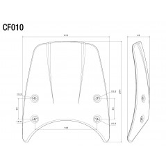 RIZOMA Windshield dome hand windshield accessory CF010