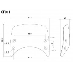 RIZOMA Windshield dome hand windshield accessory CF011