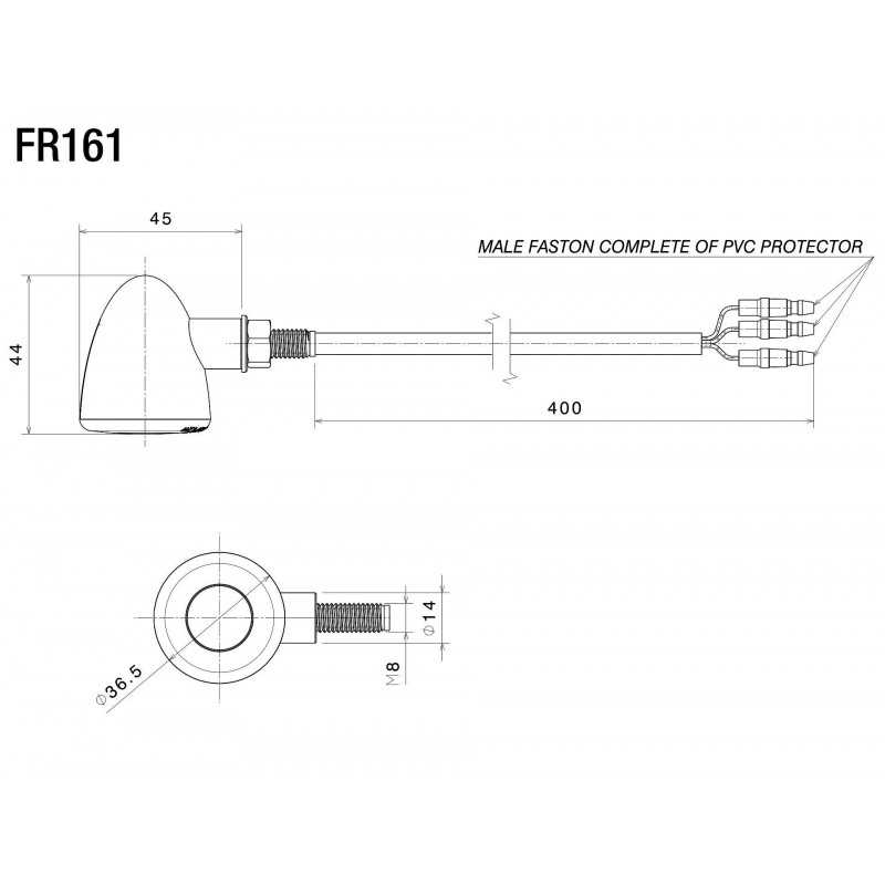 RIZOMA Mini intermitente universal IRIDE L FR161