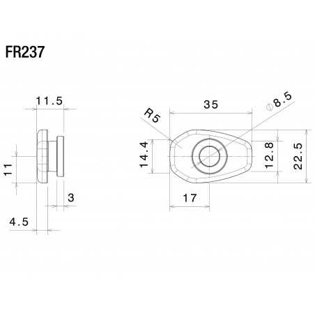 RIZOMA Adaptador de intermitentes delanteros y traseros en portamatricula OEM FR237