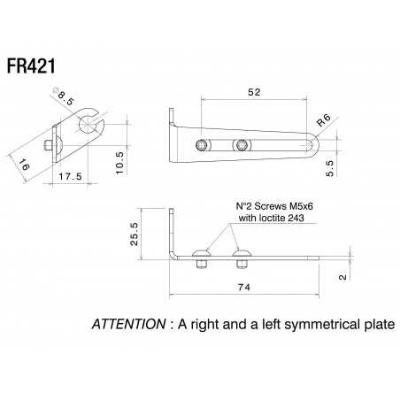 RIZOMA Adaptador para intermites en portamatricula (PT526B) FR421
