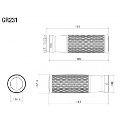 RIZOMA Puños aluminio URLO Ø 25,4 mm (1 inch) GR231B