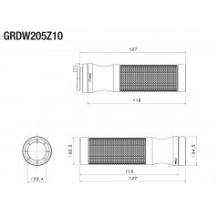 RIZOMA Puños para moto SPORT RIDE BY WIRE (Ø 22 MM) GRDW205Z21B
