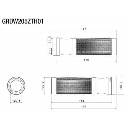 RIZOMA Puños aluminio RIDE BY WIRE SPORT Ø 22 mm GRDW205ZTH01