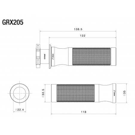 RIZOMA Puños aluminio RIDE BY WIRE SPORT Ø 22 mm GRX205