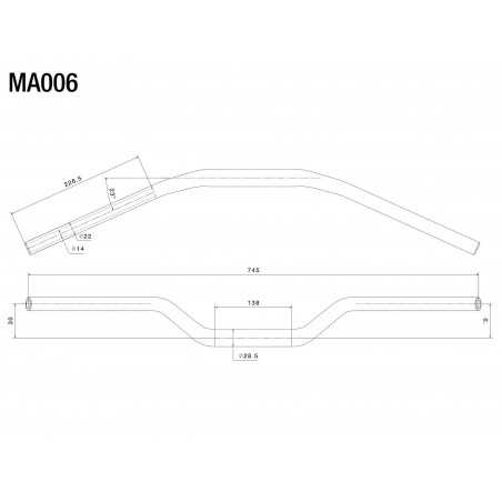 RIZOMA Manillar de diámetro variable conico Ø 22-29mm MA006