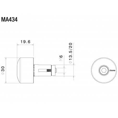 RIZOMA Universal adapter counterbalance for fist mirror PRO MA434