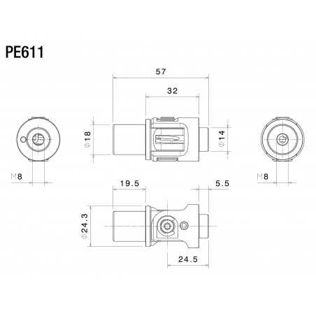 RIZOMA Rigid articulated footrest adapters PE611