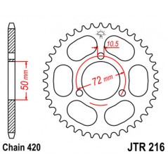 Rear sprocket plate transmission steel 43 teeth  216