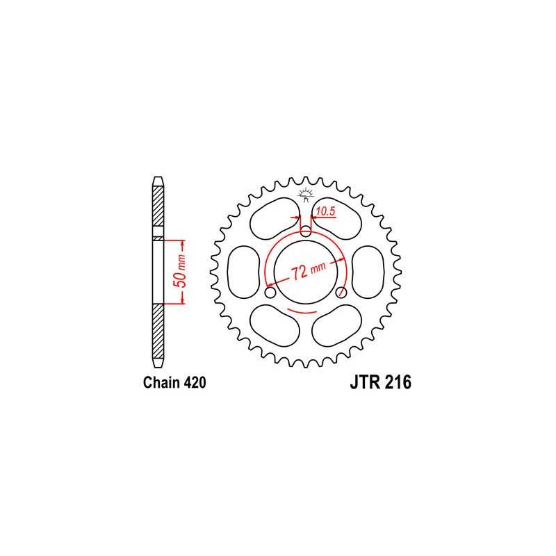 Rear sprocket plate transmission steel 43 teeth  216