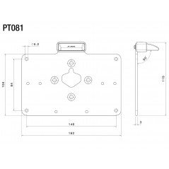 RIZOMA Soporte matricula portamatriculas 100 x 162 mm PT081