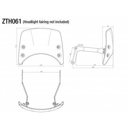 RIZOMA Windscreen adapters CF011 ZTH061