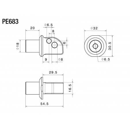 RIZOMA Kit de montaje para estriberas 18 MM PE683