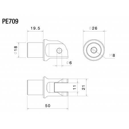 RIZOMA Kit de montaje para estriberas 18 MM PE709