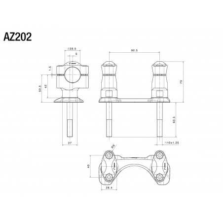 RIZOMA Handlebar support risers AZ202