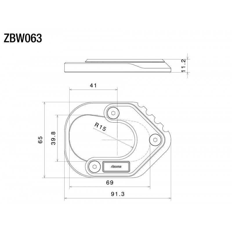 RIZOMA Base pata lateral ZBW063