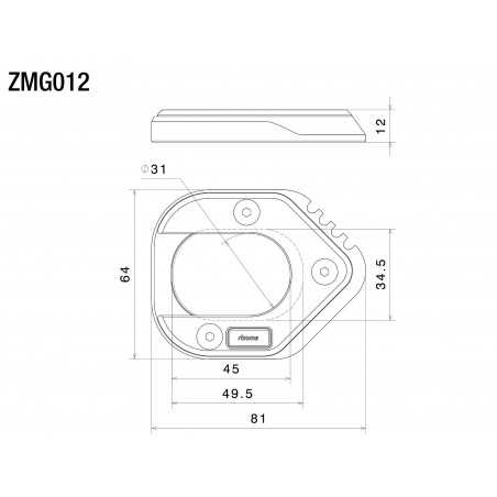 RIZOMA Enlarged side support base ZMG012