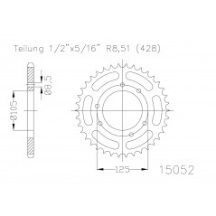 Ring, transmission, rear, steel  50-15052 54 dientes
