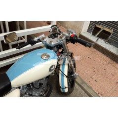 V PARTS Espejo retrovisor izquierdo tipo OEM para moto - Cromo Homologación CE Montaje en puño Marca E296