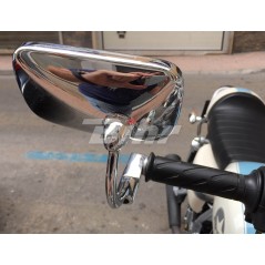 V PARTS Espejo retrovisor izquierdo tipo OEM para moto - Cromo Homologación CE Montaje en puño Marca E296