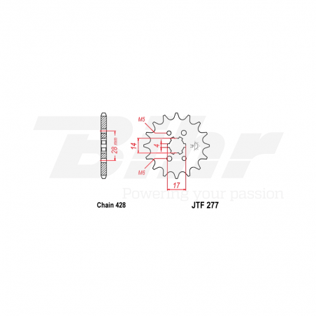 Steel sproket  277 14t