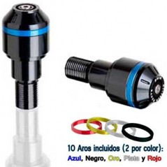 PUIG ALUMINUM HANDLEBAR TERMINAL COUNTERWEIGHTS WITH COLOR RIMS 8190