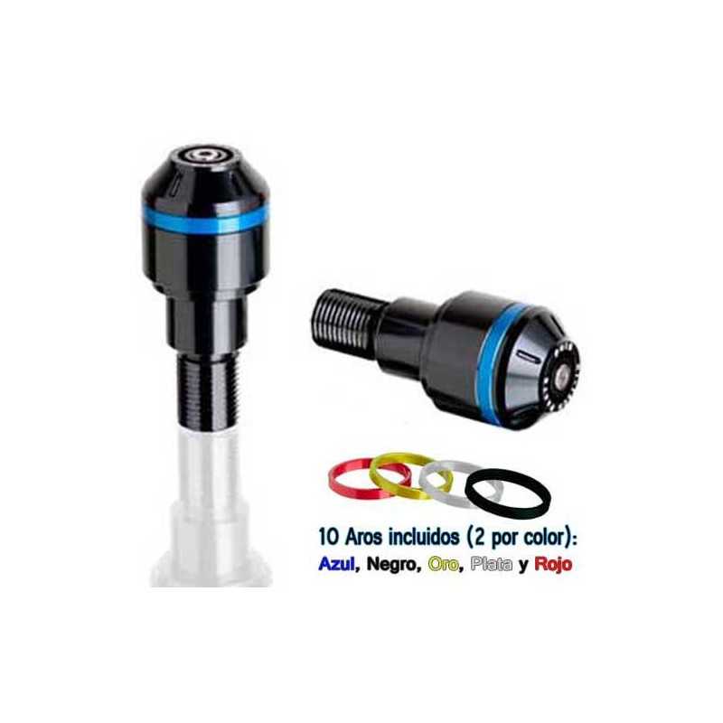 PUIG ALUMINUM HANDLEBAR TERMINAL COUNTERWEIGHTS WITH COLOR RIMS 8190