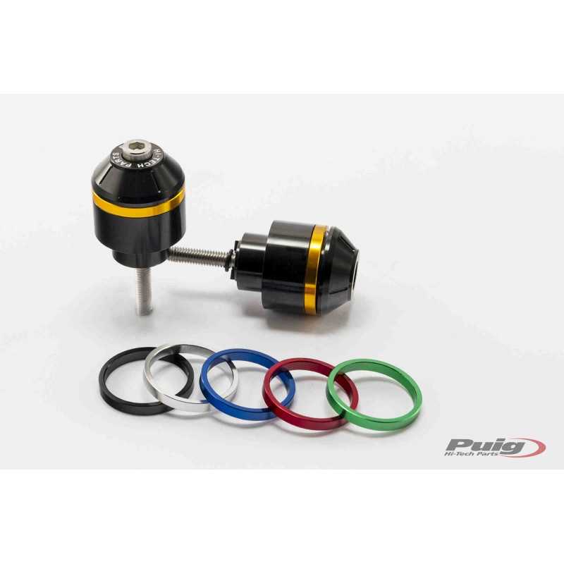 PUIG ALUMINUM HANDLEBAR TERMINAL COUNTERWEIGHTS WITH COLOR RIMS 8034