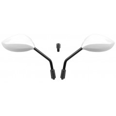 VICMA SET, PAIR, REARVIEW MIRRORS, EXPOSITION, WHITE + ADAPTOR RT7 E584BL