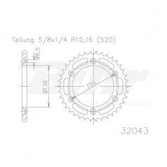 Ring, transmission, rear, steel  50-32043 50 dientes