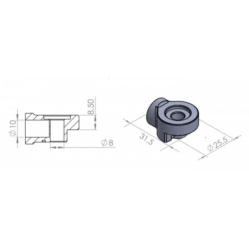 PUIG Adaptador espejo retrovisor derecho HI-TECH I,II,III,GT,F 9532