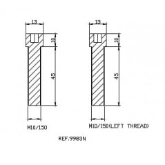 PUIG Adaptador espejo retrovisor con tornillos derecho e izquierdo M10/150 9983