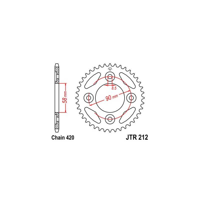 JT SPROCKETS Corona 212 steel 34 dientes R21234