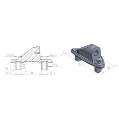 PUIG RIGHT SIDE FAIRING ADAPTER 9571